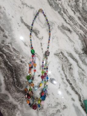 Antica Murrina Handcrafted Multicolor Beaded Layered NecklaceVibrant Glass Beads